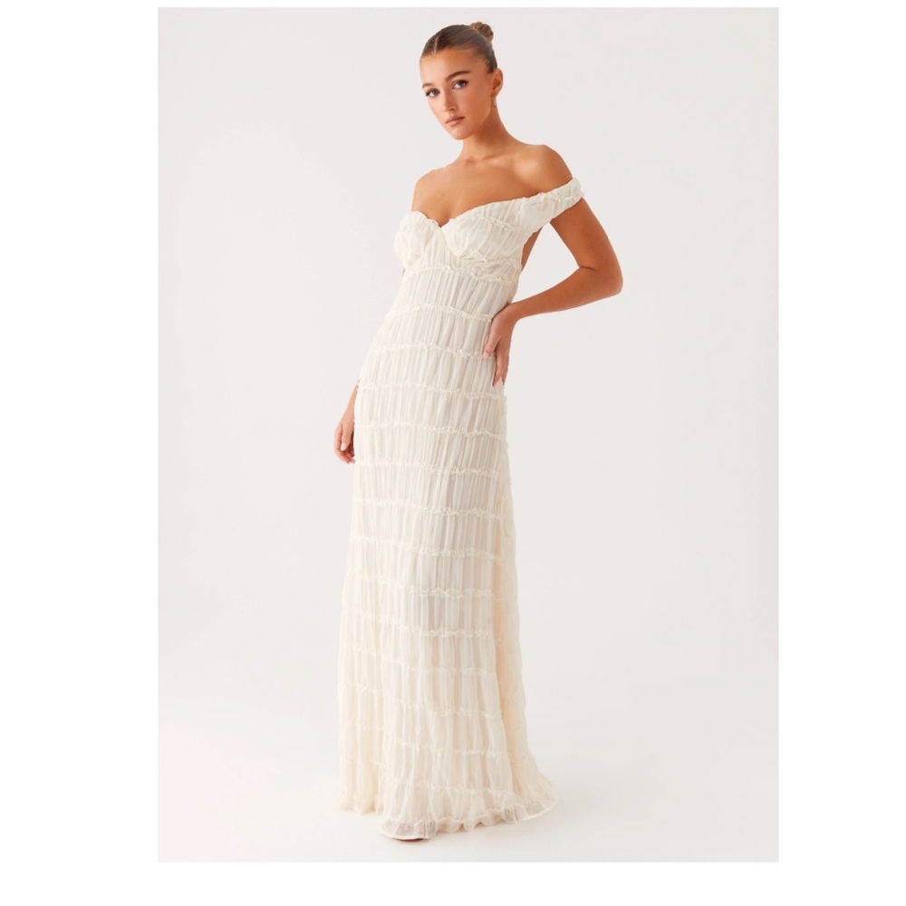 Peppermayo Exclusive Embrace Maxi Dress Ivory Cream US 0 XS